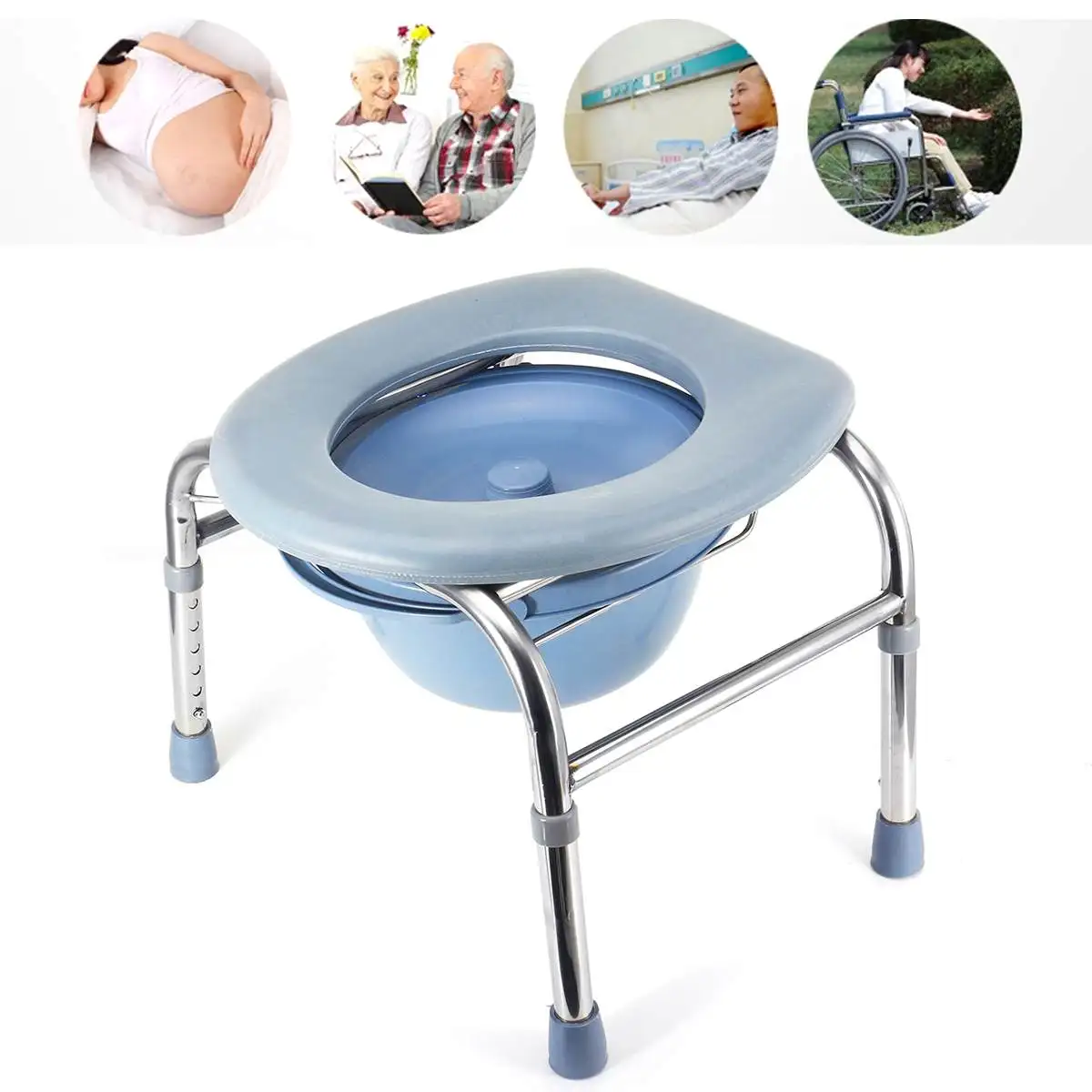 Commode-Seat Commode для взрослых старшего возраста Handicap для пожилых беременных женщин Складной Портативный Медицинский стул туалетный табурет