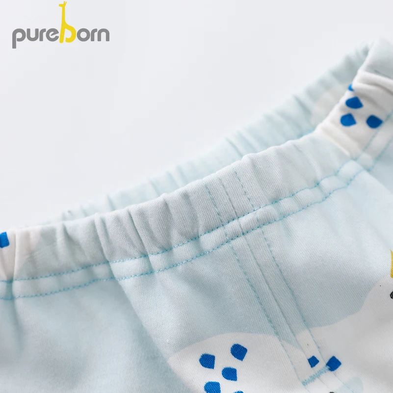 Pureborn Baby Underwear Set 2pcs Toddler Tops Long Sleeve Cartoon Cotton Tees Boys Girls Spring Autumn Clothes | Детская одежда и
