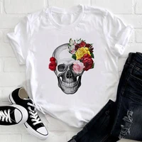 t shirts for women 2021 summer skull graphic tshirt women short sleeve female o neck white t shirt cartoon tee shirt
