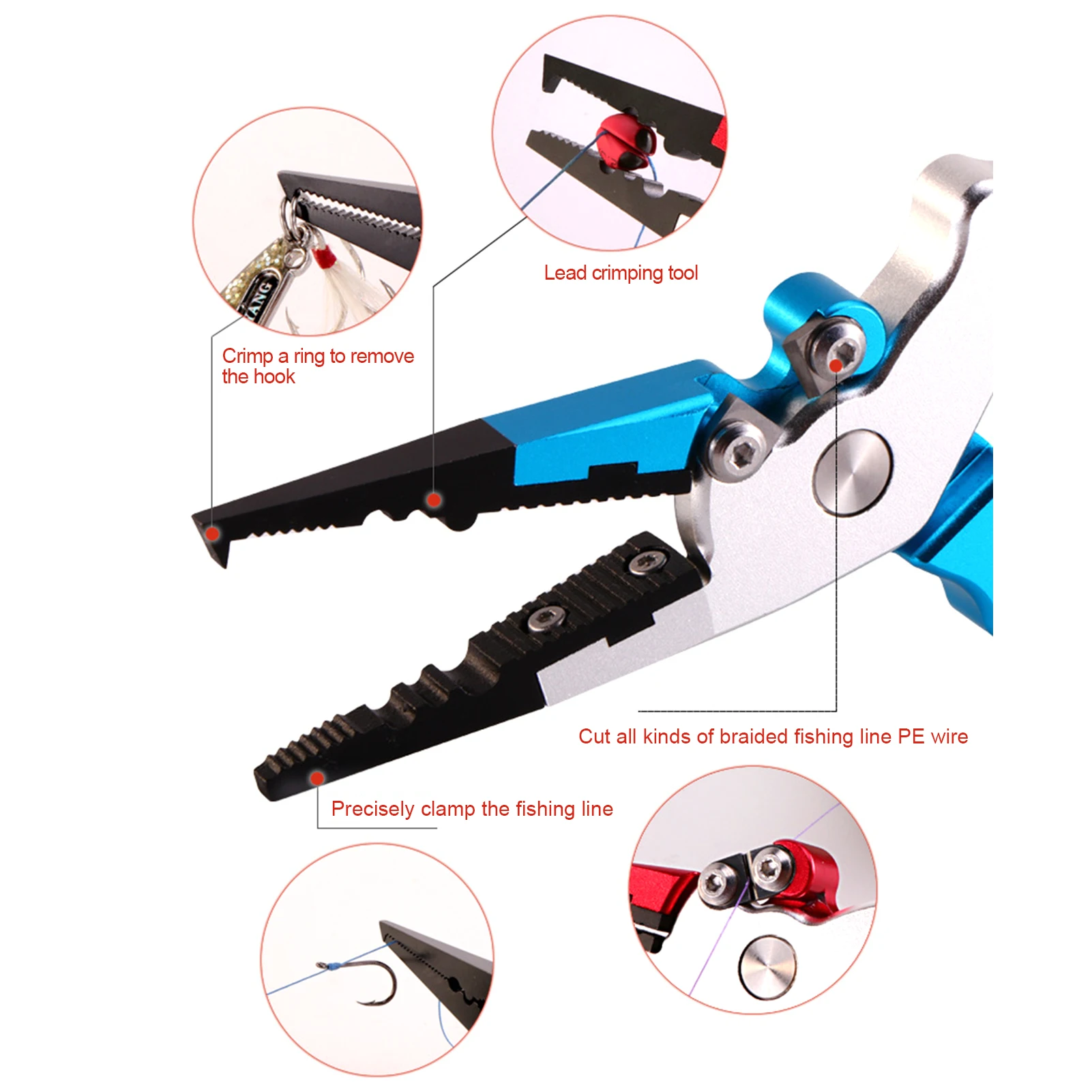 

Professional Aluminum Fishing Pliers Hook Remover Fish Holder With Sheath And Lanyard Outdoor Fishing Gear Supplies