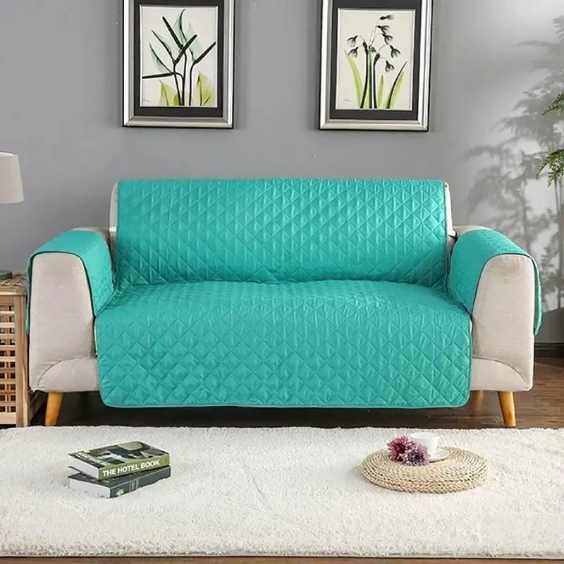 

Reversible Quilted Sofa Cover Furniture Protector Throw Waterproof Gray Pet Dog Kids Mat Recliner Couch Slipcovers 1/2/3 Seater