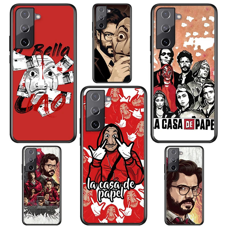 

Spain TV Money Heist House For Samsung S22 S21 S20 FE Ultra Pro Lite S10 5G S10E S9 S8 S7 S6 Edge Plus Black Phone Case
