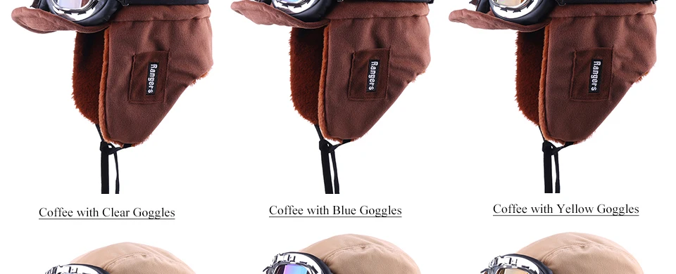 Зимняя куртка-бомбер Шапки Плюшевые Earflap русская ушанка с очки для мужчин женщин's Траппер Авиатор шлем летчика Искусственная кожа меха зимние шапки