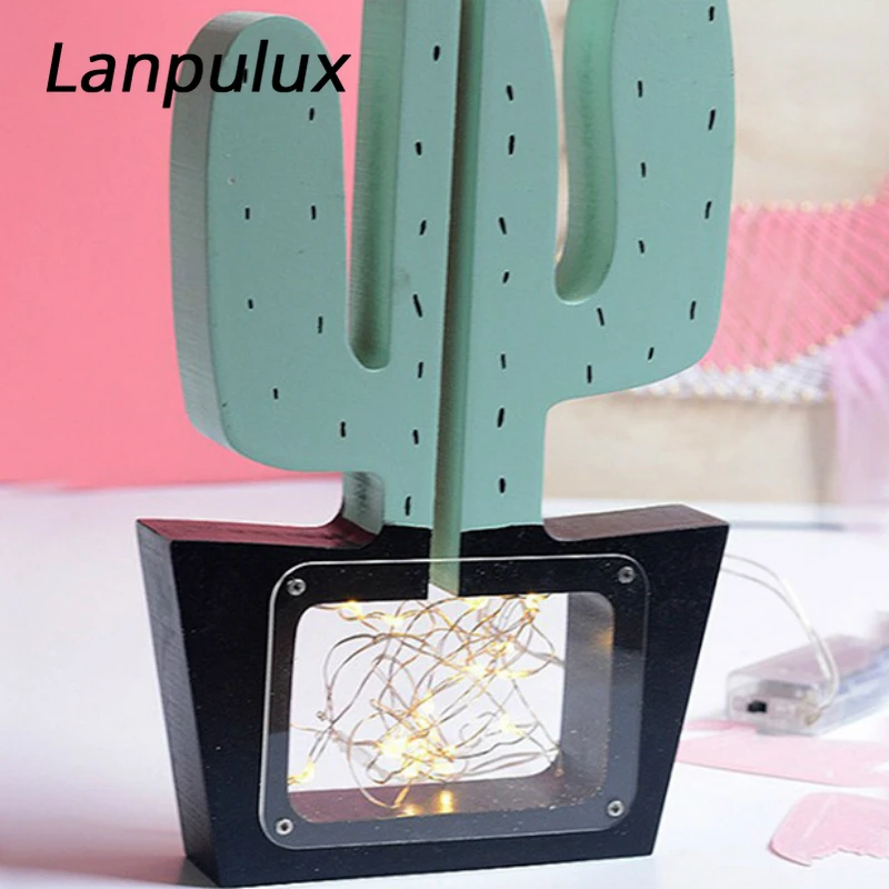 Lanpulux животное деревянное ночное освещение Радужный Лебедь кактус домашнее