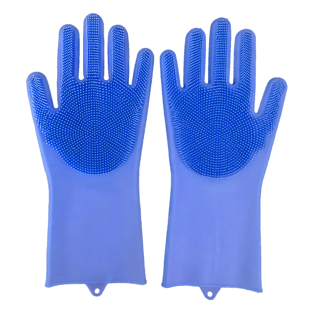 

1Pair Silicone Rubber Dish Washing Glove for Household Dishwashing Cleaning Gloves Scrubber Kitchen Clean Tool Scrub pet bathing