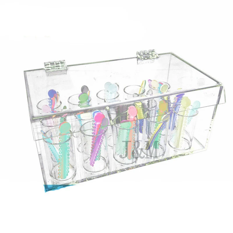 Free shipping 15 holes/box Dental Ligature Tie Case Holder 15hole Transparent Store Box | Красота и здоровье