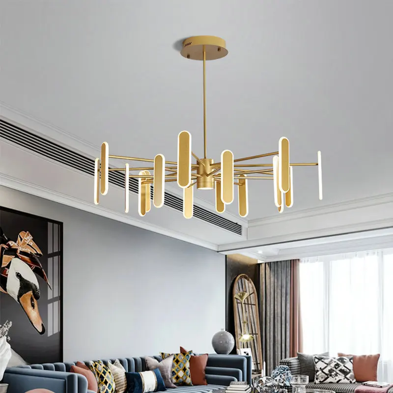 Современный простой золотой белый светодиодный светильник с регулируемой