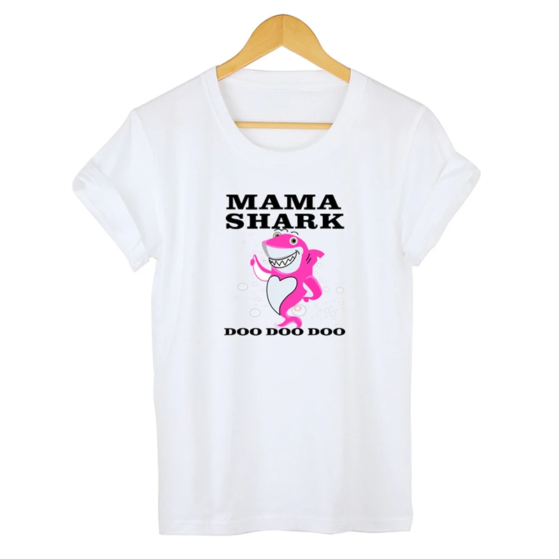 Новые модные женские туфли I Love MAMA Акула ДУ Футболка с принтом круглым вырезом