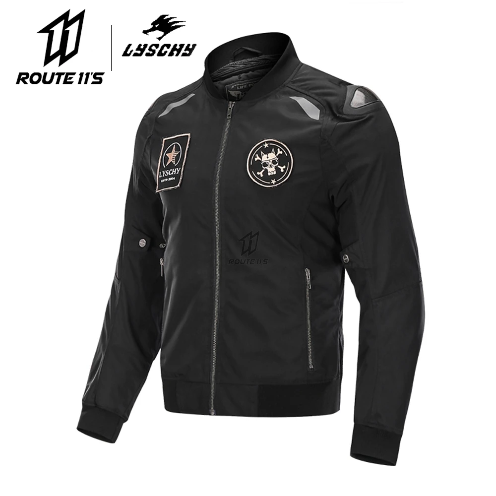 

LYSCHY Men's Motorcycle Jersey CE Certified 3D Mesh Anti-fall Breathable Motorcycle Racing Jacket Reflective Jacket Summer