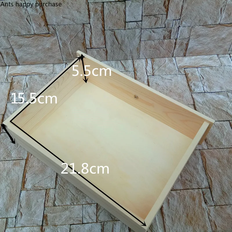 Ящик для хранения из твердой древесины настольный домашний деревянный