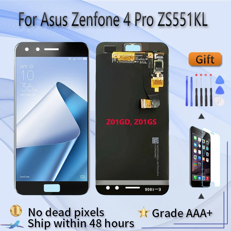 

Новинка 5,5, ЖК-дисплей для Asus Zenfone 4 Pro ZS551KL, сменный сенсорный экран в сборе, стекло ZZ01GD Z01GS, оригинальный черный ЖК-дисплей