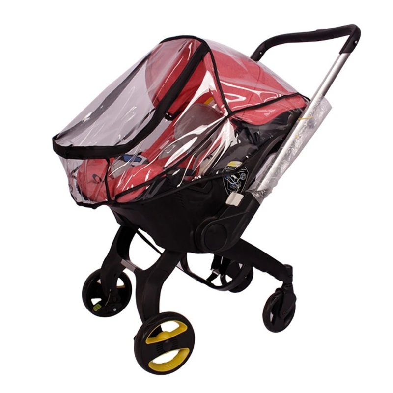 Cubierta de lluvia para cochecito de beb&eacute;, asiento de Coche infantil, impermeable, a prueba de viento, protector transparente, oferta-0