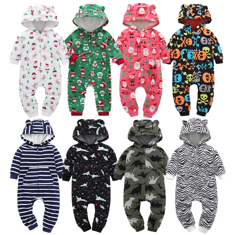 Рождественский флисовый комбинезон для девочек Детские костюмы с животными