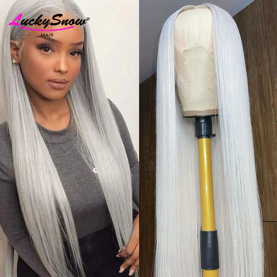

Grey Lace Front Wig Grey 13x4 Lace Front Human Hair Wigs For Women PrePlucked Brazilian Remy Gray Bob Transparent Lace Front Wig