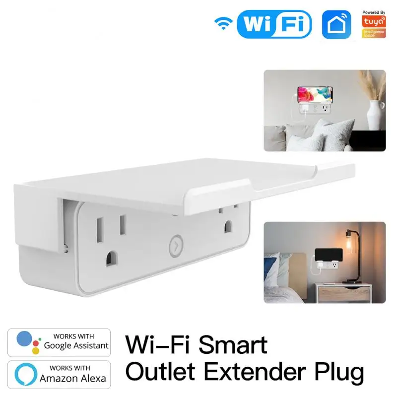 Умная розетка с 2 розетками удлинитель Wi-Fi и управлением через приложение