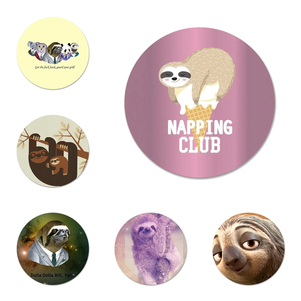 

Значки в стиле ретро с надписью «Ленивец», 58 мм