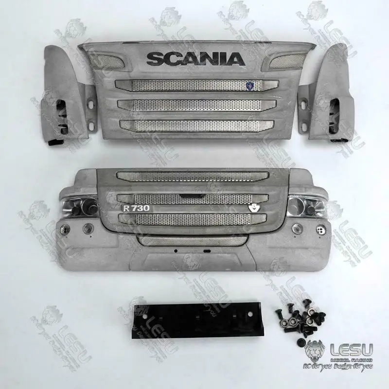 Металлический передний бампер LESU для трактора 1/14 TAMIYA RC Scania R730|Радиоуправляемые