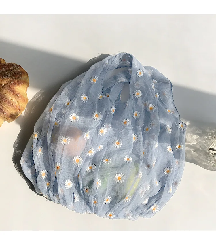 2020 весенне-летняя сетчатая вышивка маленькая Маргаритка милая свежая сказочная