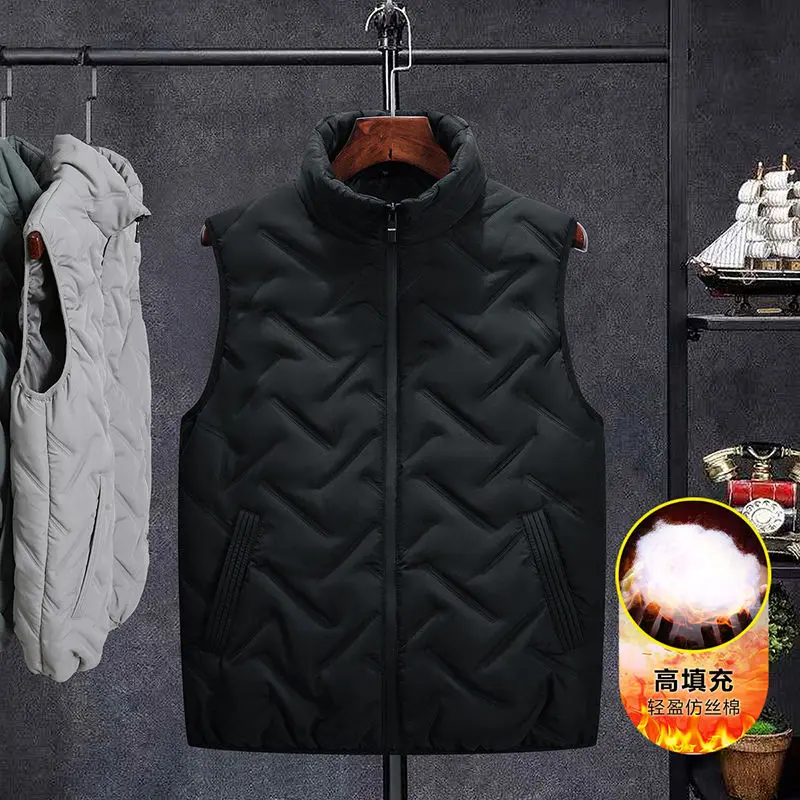 Winter Men Duck Down Vest Coat Ultralight Sleeveless Puffer Vest Jacket Fashion Stand Collar Windproof Duck Down Waistcoat
