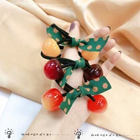 cute cartoon fruit cherry flower elastic hair rubber bands children girls scrunchie tie hair ring rope accessories kids gifts