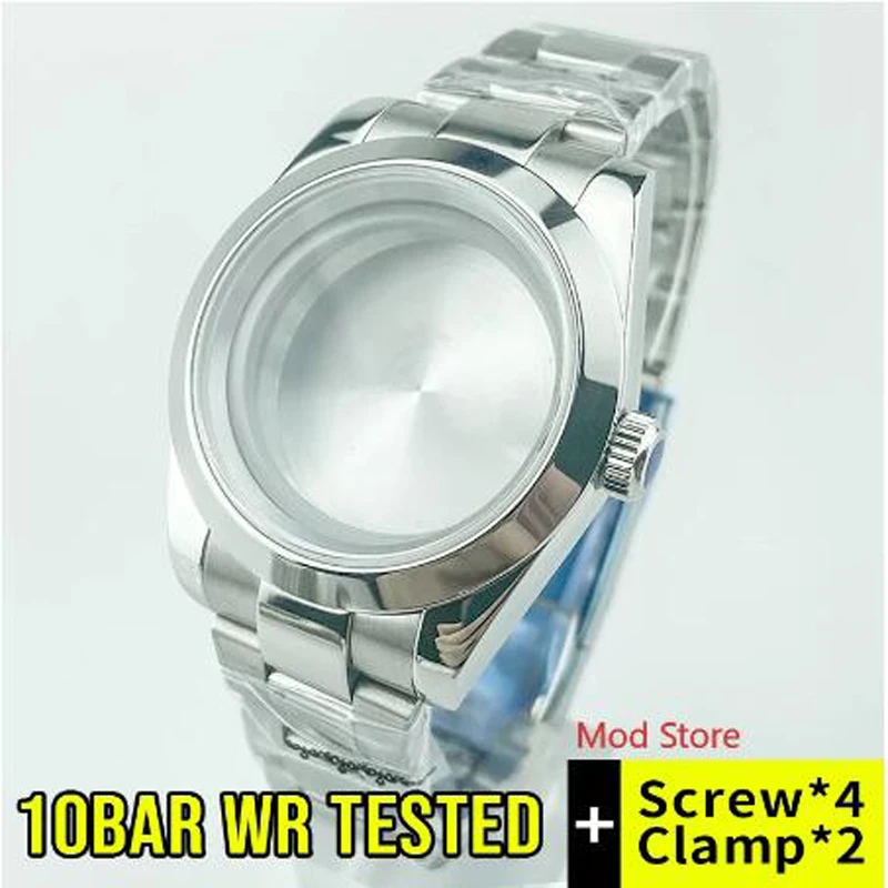 

10Bar 330feet 10ATM WR 39mm Datejust Style Sapphire Crystal Watch Case Fit ETA2836 Miyota8215 Seagull2836 Mov't Stainless Steel