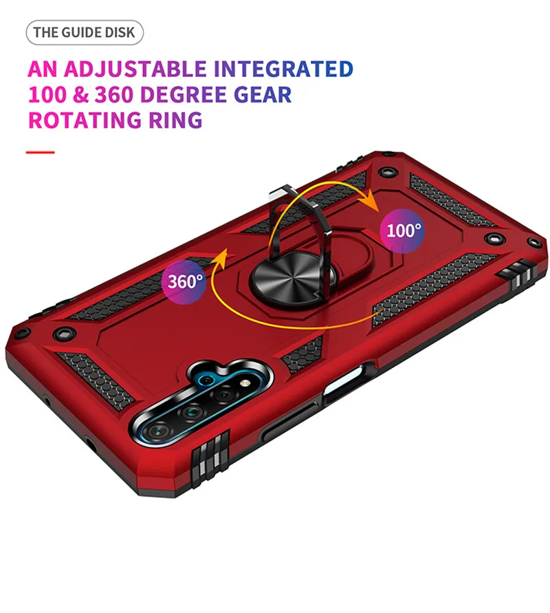 For Huawei Nova 5T Case Magnet Car Ring Stand Holder Case for Huawei Honor 20 Soft Silicone Bumper Case