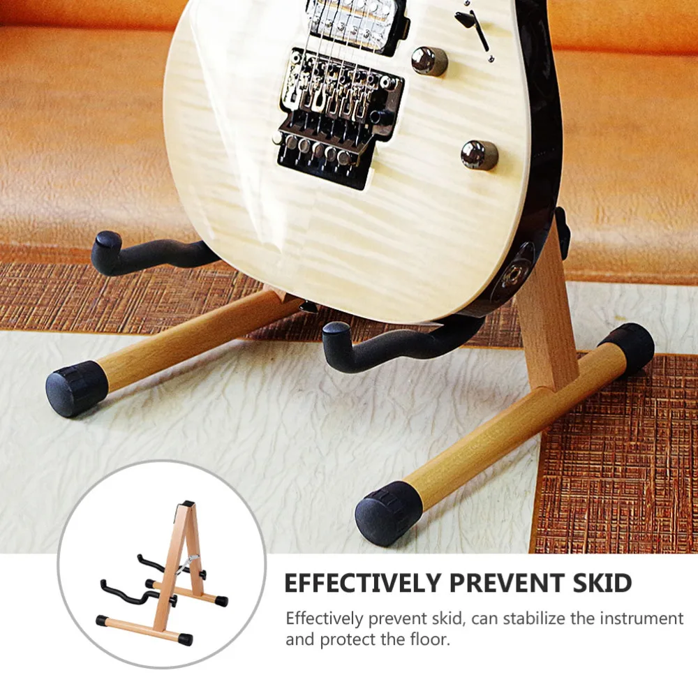 

Foldable Guitar Stand Wooden Anti-skid Guitar Bracket Scratch-proof Guitar Rack