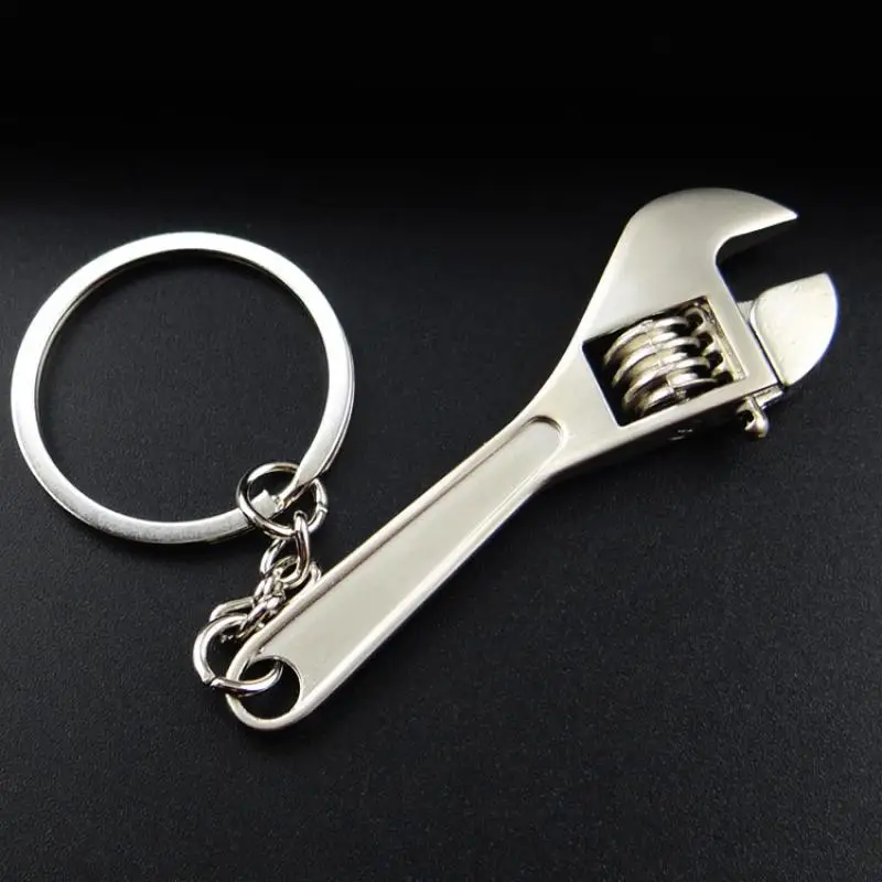 Mini Tools Wrench Keychain Silver Metal Car Key Ring High Quality Simulation Spanner Chain Keyring Keyfob | Украшения и