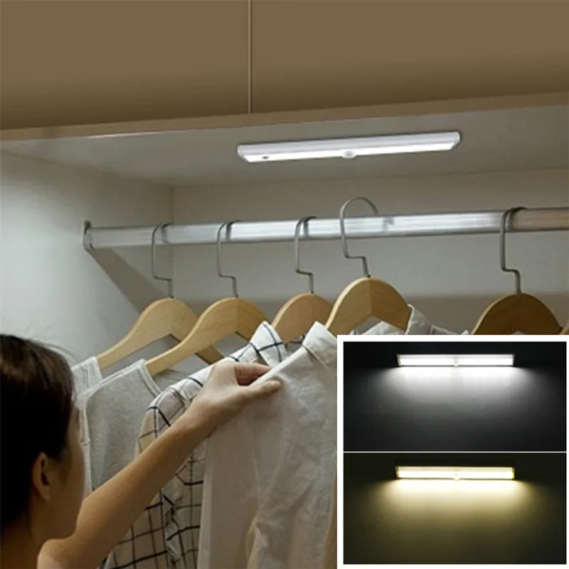 Satılık 1 Adet 6/10 LEDs PIR LED Hareket Sensörlü ışık Dolap Dolap Yatak Lambası Altında LED Dolap Gece Lambası Dolap Merdiven Led ışık
