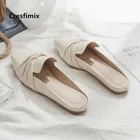 Cresfimix zapatos de mujer; Женские милые бежевые весенние слипоны на плоской подошве с круглым носком; Женские повседневные летние туфли на плоской подошве; Крутые лоферы; a5784