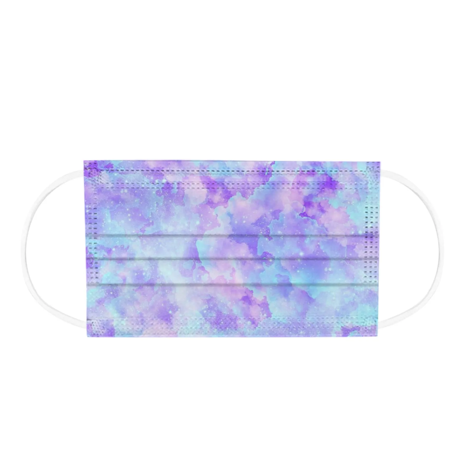 

10PC Adult Face Mask Tie-dye Gradient Printed Mouth Cover Three-Layer Breathable Dust-Proof Disposable Mask Protection Mask D09