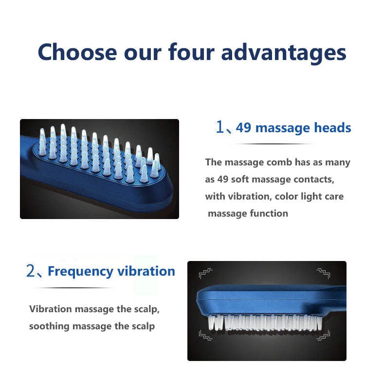 Расческа для роста волос новая вибрационная фототерапия массажная расческа