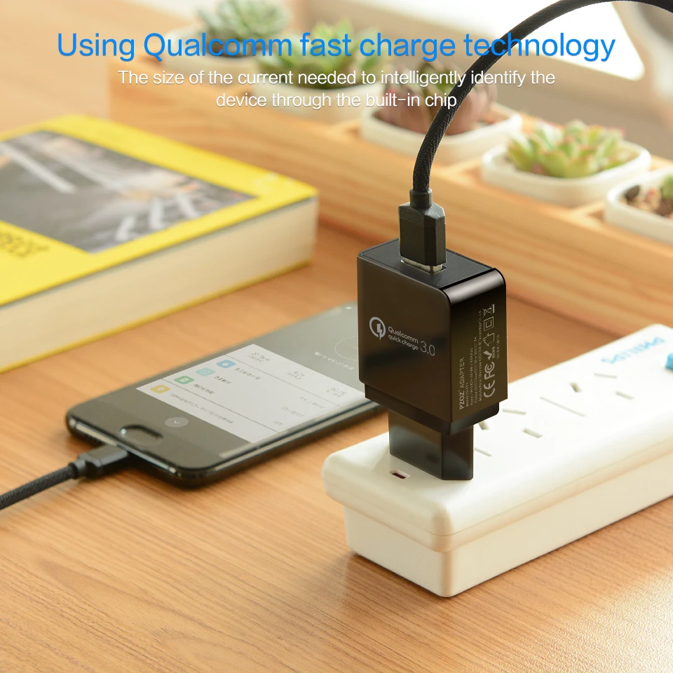 PZOZ usb зарядное устройство eu настенная вилка Быстрая зарядка QC 3,0 Портативный 18 Вт универсальный адаптер для мобильного телефона для xiomi huawei p10 lg g6