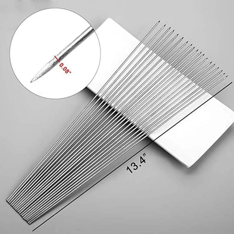 100 шт многоразовые плоские круглые шашлыки для барбекю из нержавеющей стали игла