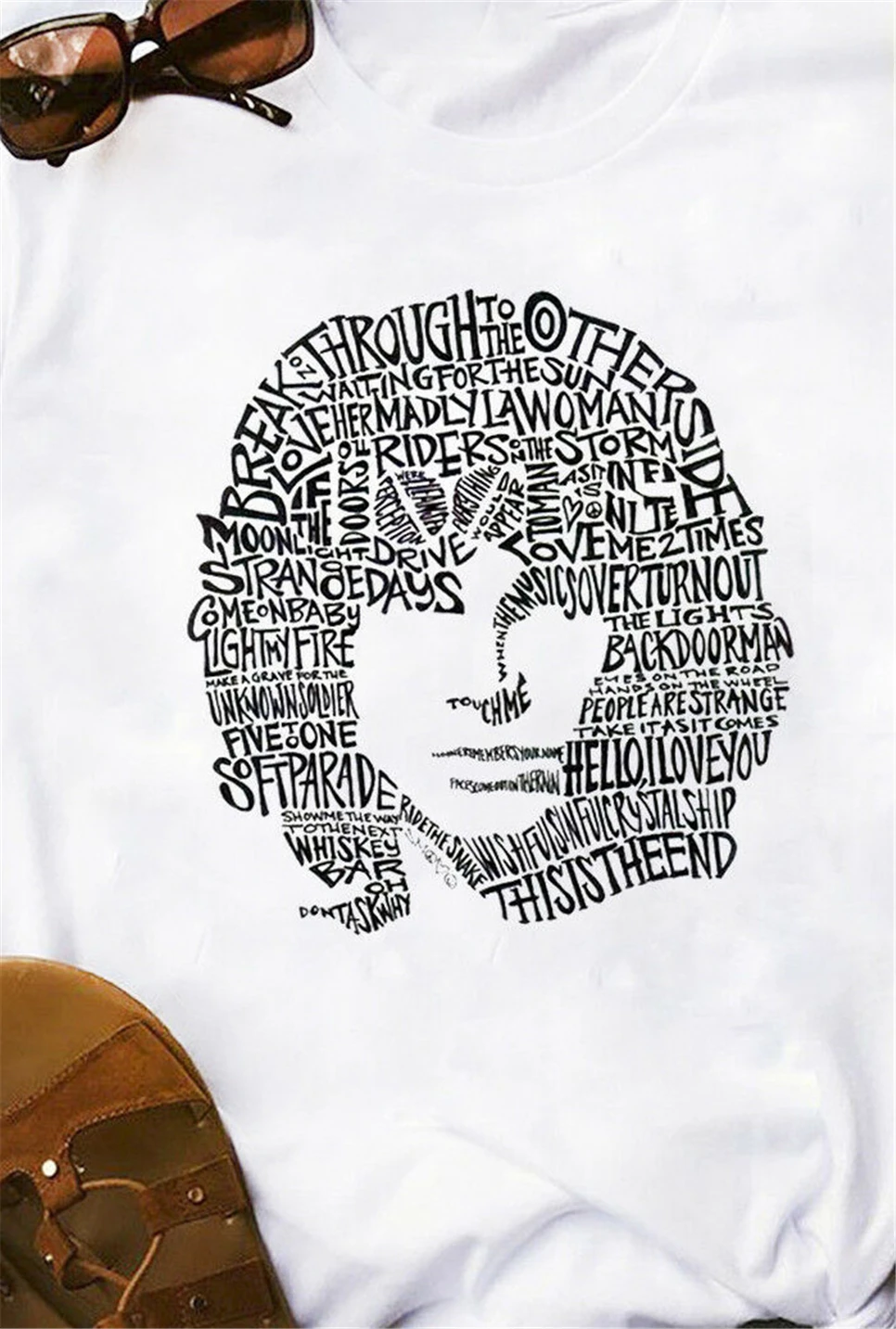 Jim Morrison The doores/футболка с силуэтом белый Размер модная крутая футболка|Мужские