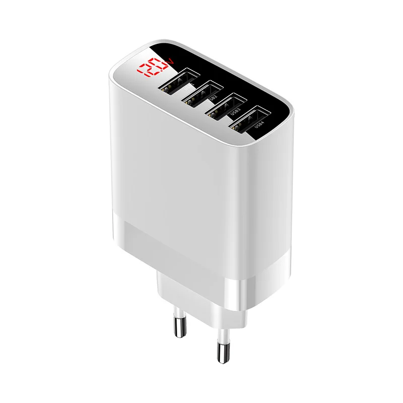 Baseus USB зарядное устройство 6A быстрое зарядное устройство ЕС адаптер для iPhone11 4 порта настенное зарядное устройство для samsung huawei путешествия быстрое зарядное устройство для телефона - Тип штекера: White