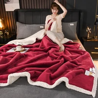 200230cm winter warm tv hooded blankets sofa blankets and throws nordic throw blanket fluffy blanket flannel red blanket