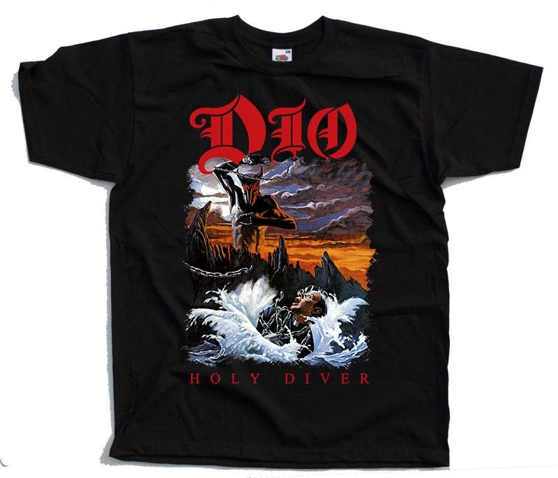 Dio V2 Holy Diver Heavy metal poster футболка (черный темно синий лазурный) S 5XL костюм шляпа