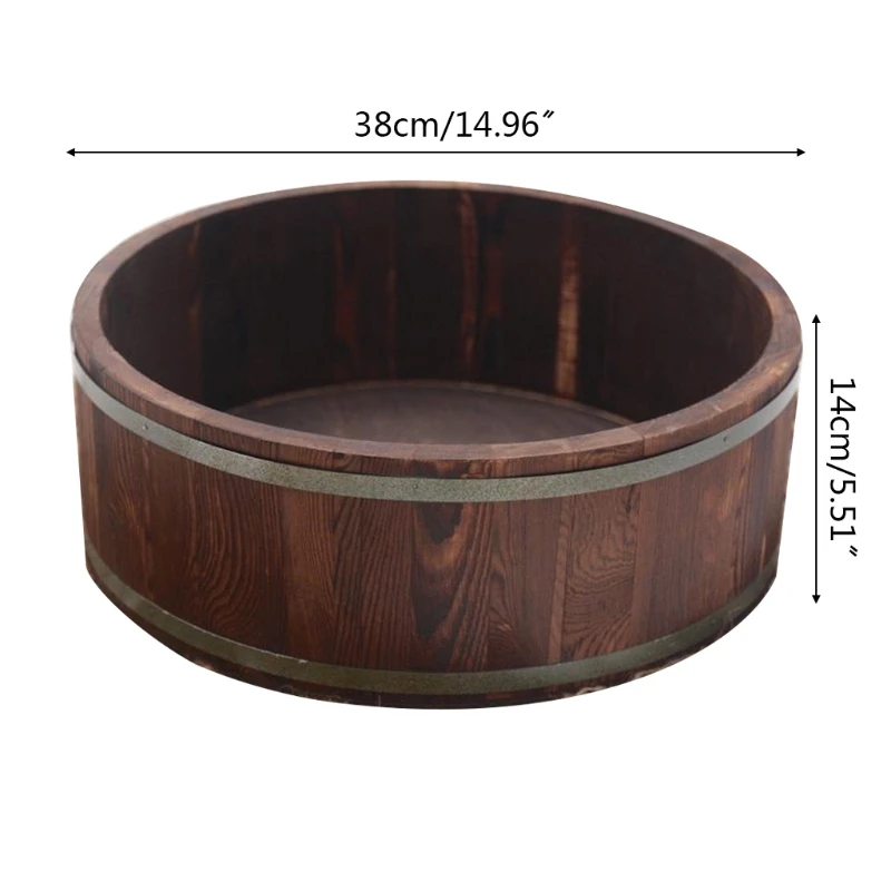 

Baby Photography Props Vintage Wooden Basin Round Shape Box Newborn Infants Photo Posing Shooting Accessories
