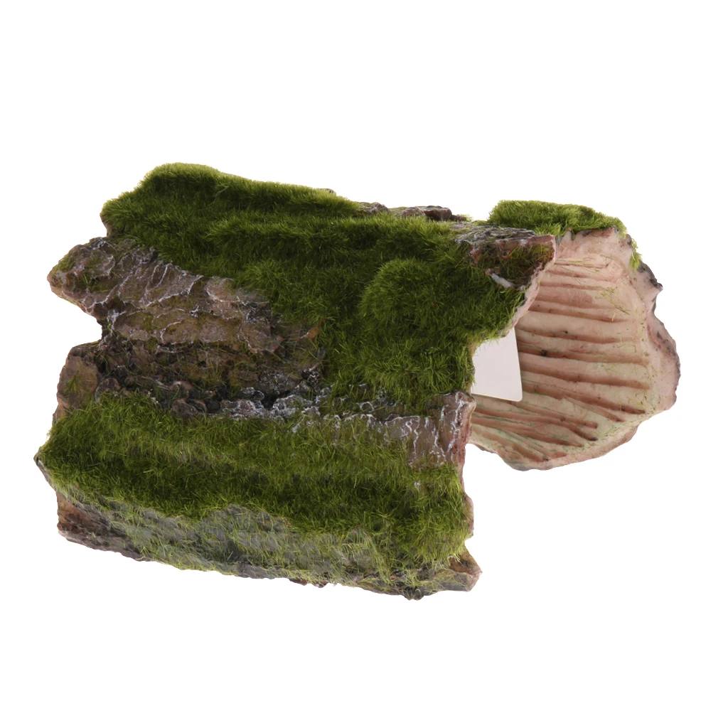 

Terrarium Decoration - Resin Tree Bark Cave With Moss For Frog Gecko Spider