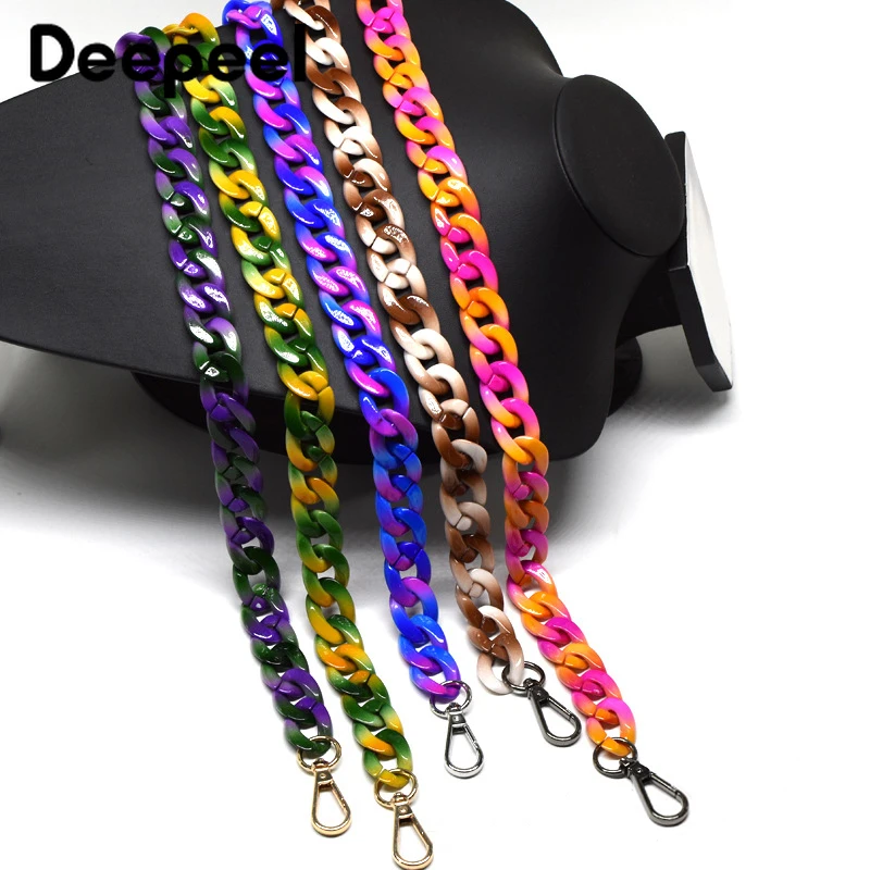 

Deepeel 1pc 60cm Acrylic Handbag Chain Strap Fashion Color Replace Bag Chains Bags Hardware Metal Buckles Sewing Accessories