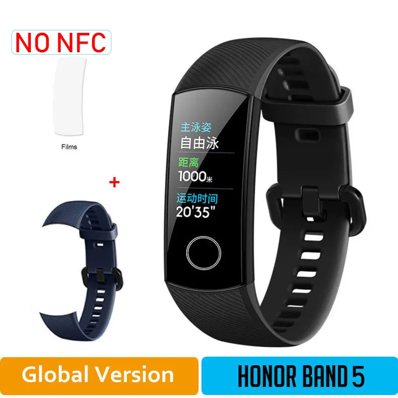 GLBlack5moDB Глобальная версия Honor Band 5 браслет с кислородом крови смарт-трекеры активности Bluetooth умный Браслет мониторинг сердечного ритма - Цвет: GLBlack5moDB