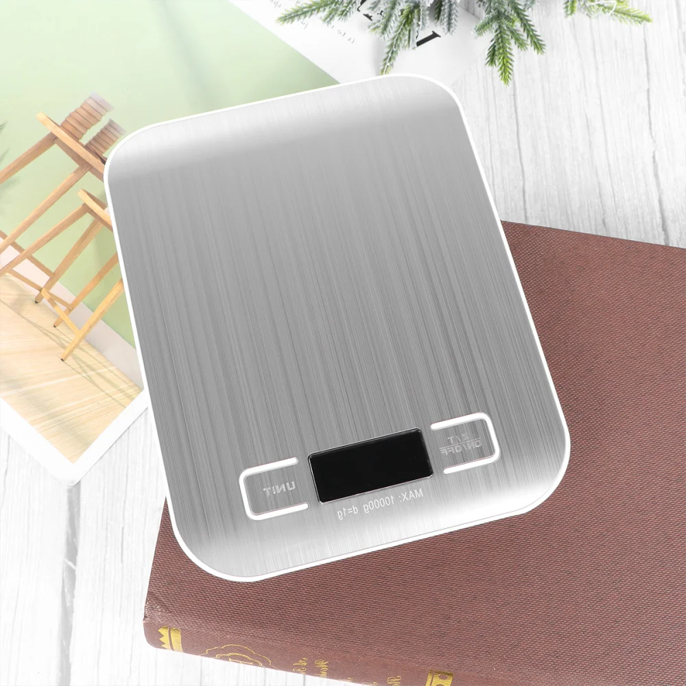 

5kg/1g Digital Stainless Steel Kitchen Scale Multifunction Food Scale for Home Kitchen without Battery (Silver)