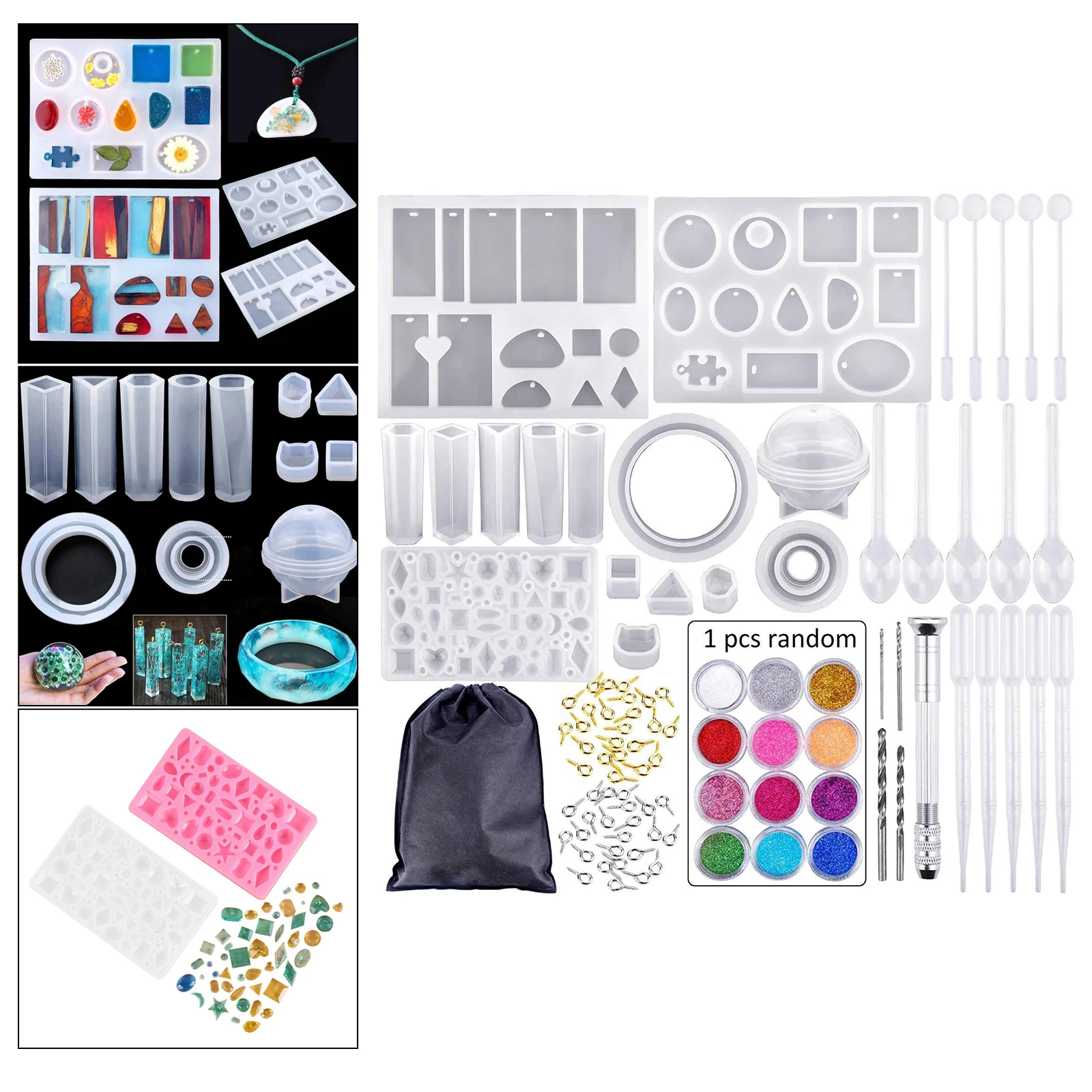 

83pcs Silicone Resin Molds Set and Jewelry Making Tools, Silicone Molds for