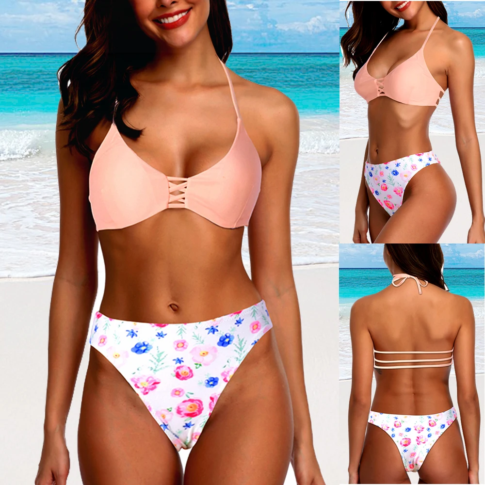 

NEW 2020 Women Push-up Padded Bra Bikini Set Triangle Swimwear Swimsuit Bathing Beachwear