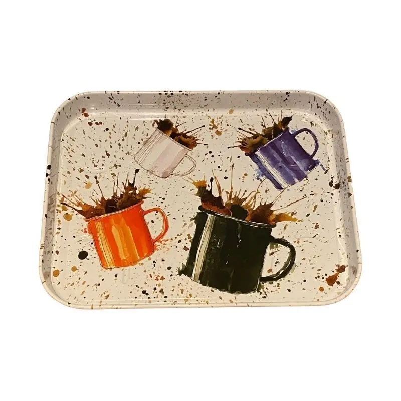 

Metal Service Tray Plate for coffee and tea serving made in Turkey