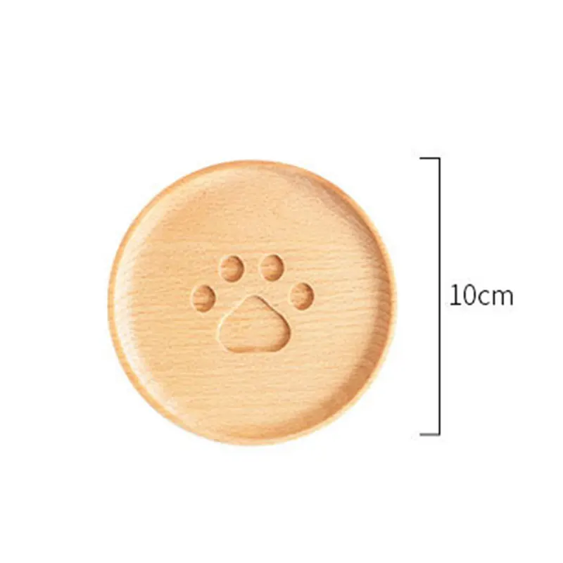 

New Simple Cat Paw Wood Drink Coaster Pad Lovely Durable Coffee Cup Mat Tea Pads Dining Decoration Accessories Soft Placemats