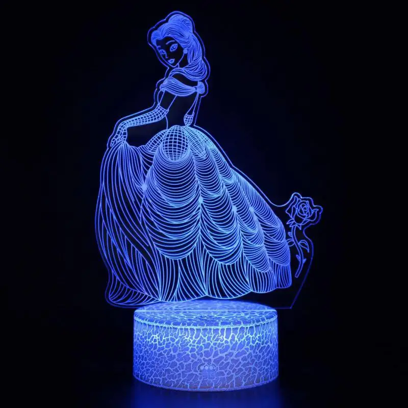 Русалка 3D иллюзия Лампа 7 цветов Изменение Оптическая иллюзия сенсорный стол светодиодный ночник большие подарки для детей украшение дома