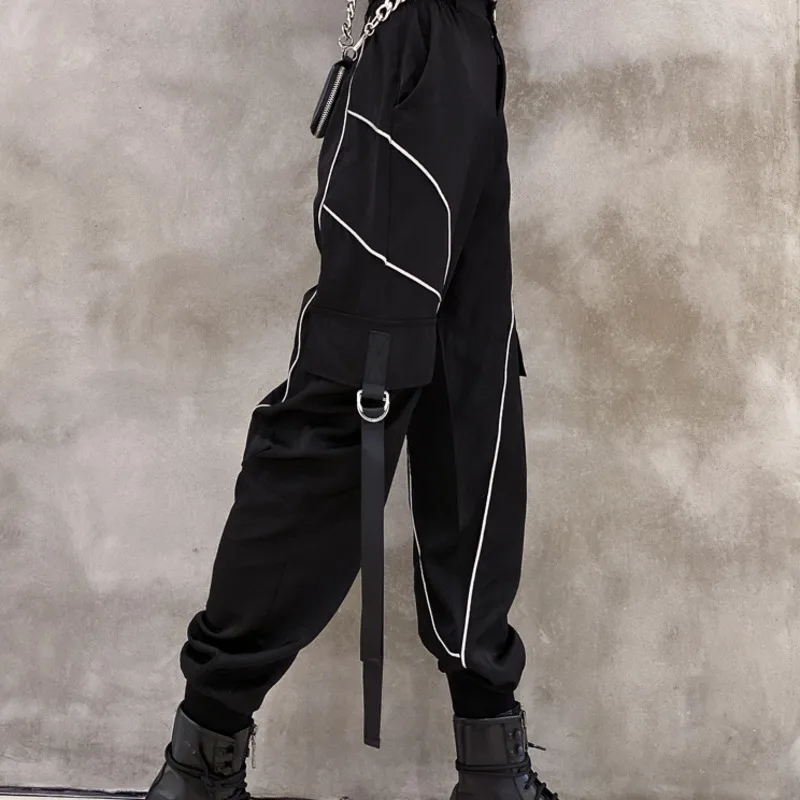 Y Demo Techwear женские брюки-карго с высокой талией ассиметричные брюки со