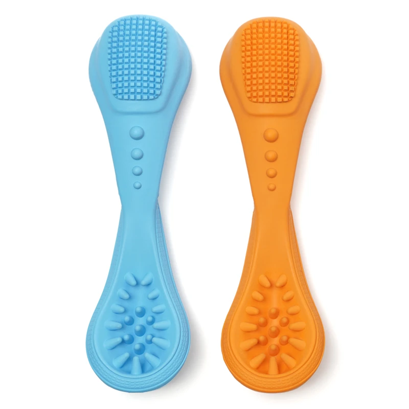 

PetQueue Dog Chew Toy Tow Styles Non Toxic Solid Rubber Pet Toy Molar Chewing Clean Teeth Spoon Pet Dog Cat Toy Dropshipping